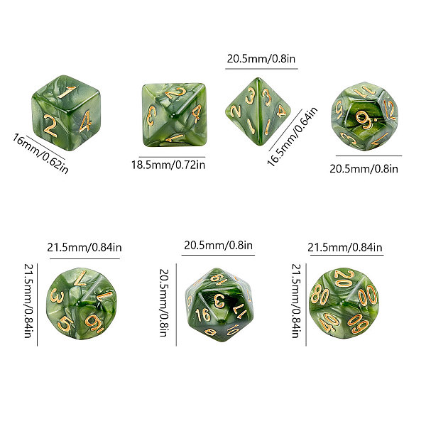 

PandaHall GORGECRAFT 7 Piece Polyhedral DND Dice Set with Pouch for D&D RPG Dungeon and Dragons Table Board Roll Playing Games (Sea Green)...