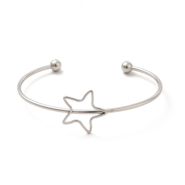 

PandaHall Star 201 Stainless Steel Cuff Bangles for Women Girls, Stainless Steel Color, Inner Diameter: 2-1/8~2-5/8 inch(5.4~6.65cm) 201...