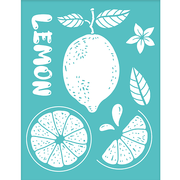 

PandaHall OLYCRAFT 2Pcs Silk Screen Stencils Self-Adhesive Silk Screen Printing Stencils Summer Lemon Theme Screen Printing Template for...