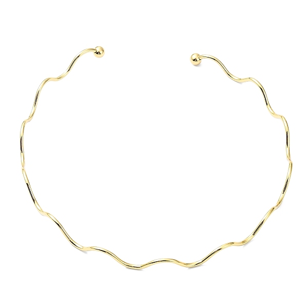 

PandaHall Ion Plating(IP) 304 Stainless Steel Cuff Necklaces, Wavy Ring, Golden, Inner Diameter: 4.72 inch(12cm), 2mm 304 Stainless Steel...