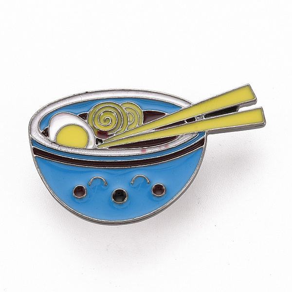 

PandaHall Rack Plating Alloy Enamel Brooches, Enamel Pins, with Brass Butterfly Clutches, Noodles, Cadmium Free & Nickel Free & Lead Free...