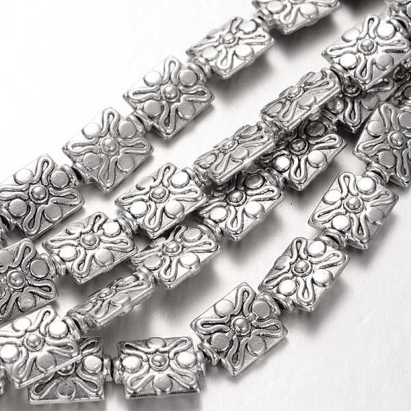 

PandaHall Rectangle Tibetan Style Alloy Beads Strands, Cadmium Free & Nickel Free & Lead Free, 12x9x4.5mm, Hole: 1mm, about 17pcs/Strand...