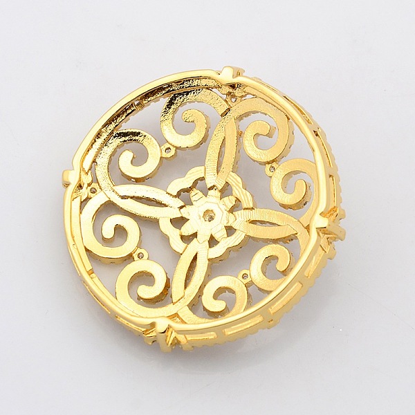 

PandaHall Filigree Flat Round Brass Micro Pave Cubic Zirconia Cabochons, Lead Free & Nickel Free & Cadmium Free, Golden, 36x10mm Brass+Cubic...