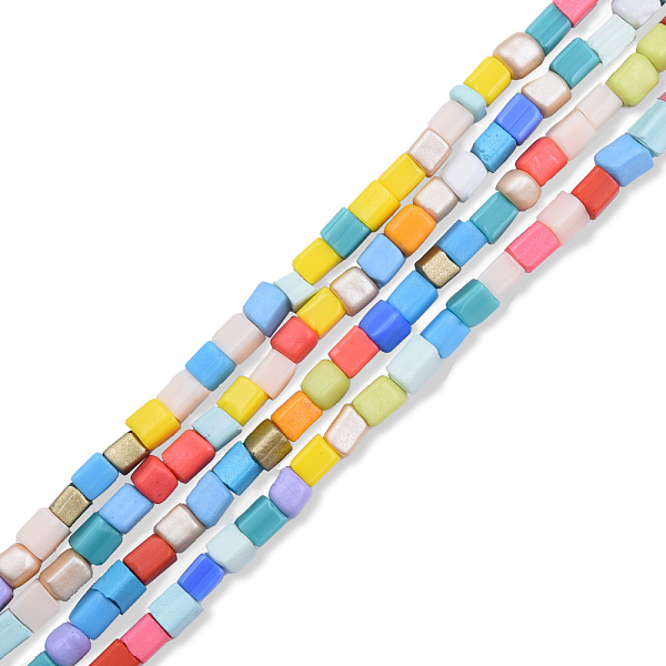 

PandaHall Opaque Spray Painted Glass Bead Strands, Triangle, Mixed Color, 2~5x3~4x3.5~4mm, Hole: 1.2mm, about 110~111pcs/strand, 15.55..., Multicolor