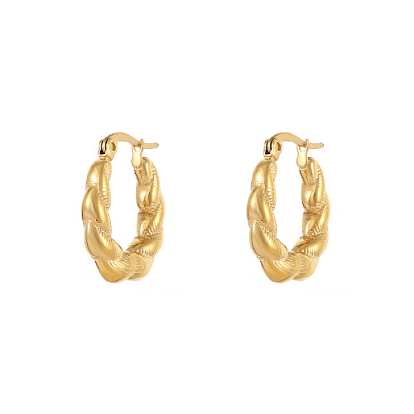 

PandaHall Titanium Steel Hoop Earrings, Golden, 26.5x18.5mm Titanium Steel