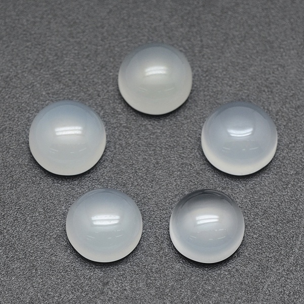 

PandaHall Natural White Agate Cabochons, Flat Round, 8x3~4mm Natural Agate Flat Round