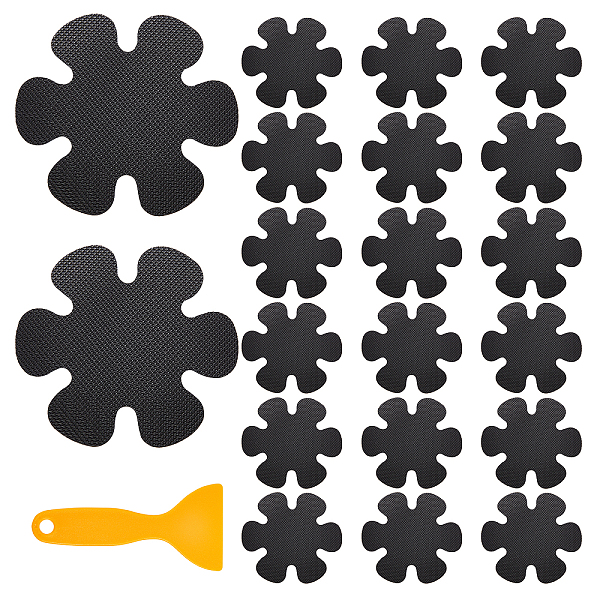 

PandaHall GORGECRAFT 20 Pieces 1 Bag Bathtub Non-Slip Stickers Tub Non Slip stickies Flower Style Safety Treads Adhesive Sticker for..., Black