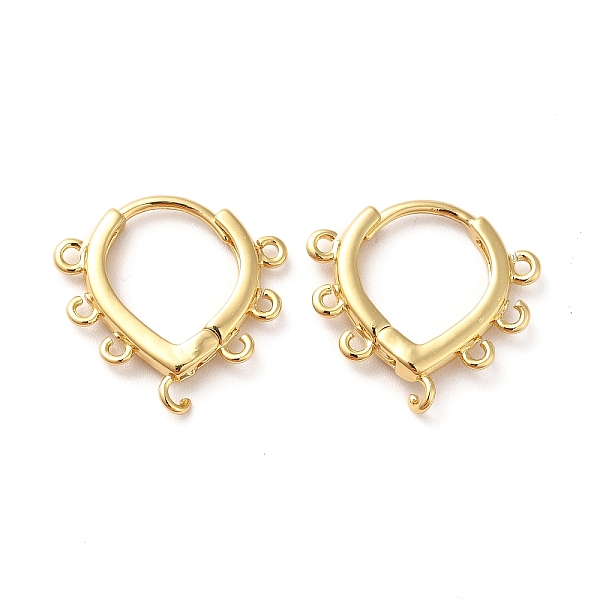 

PandaHall Brass Hoop Earring Findings, with Loops, Teardrop, Real 18K Gold Plated, 18x19x3mm, Hole: 1.2mm, Pin: 1mm Brass