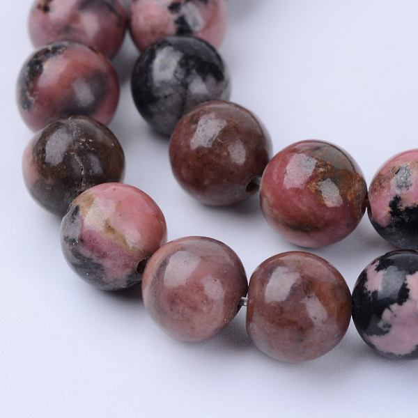 

PandaHall Natural Rhodonite Beads Strands, Round, 10~10.5mm, Hole: 1.2mm, about 36pcs/strand, 15.5 inch Rhodonite Round