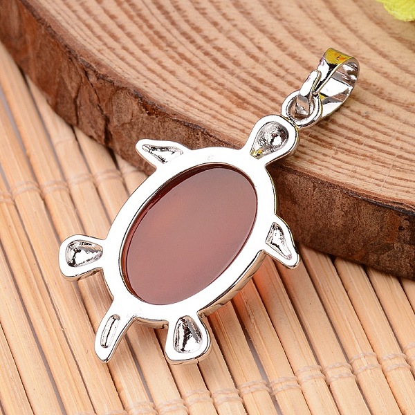 

PandaHall Tortoise Platinum Tone Brass Natural Agate Pendants, 34x21x7mm, Hole: 5x7mm Natural Agate Tortoise