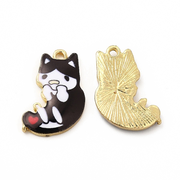 

PandaHall Rack Plating Alloy Pendants, Printed, Lead Free & Cadmium Free & Nickel Free, Cat Charm, Light Gold, Black, 21x14x2.5mm, Hole...