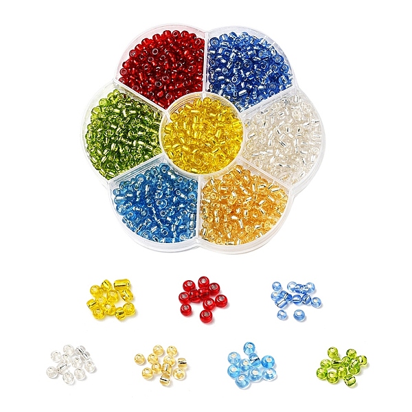

PandaHall 7 Colors Glass Round Seed Beads, Silver Lined Round Hole Beads, Small Craft Beads, for DIY Jewelry Making, Mixed Color, 6/0, 4mm..., Multicolor