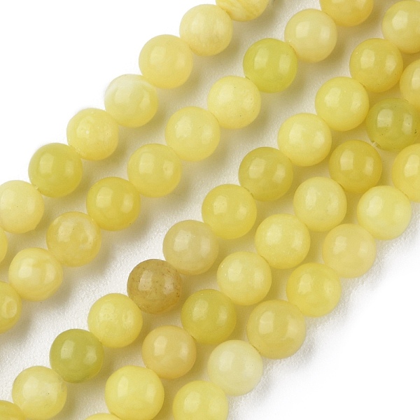 

PandaHall Natural Lemon Jade Beads Strands, Round, 6mm, Hole: 0.8mm, about 59~63pcs/strand, 14.96~15.12 inch(38~38.4cm) Lemon Jade Round