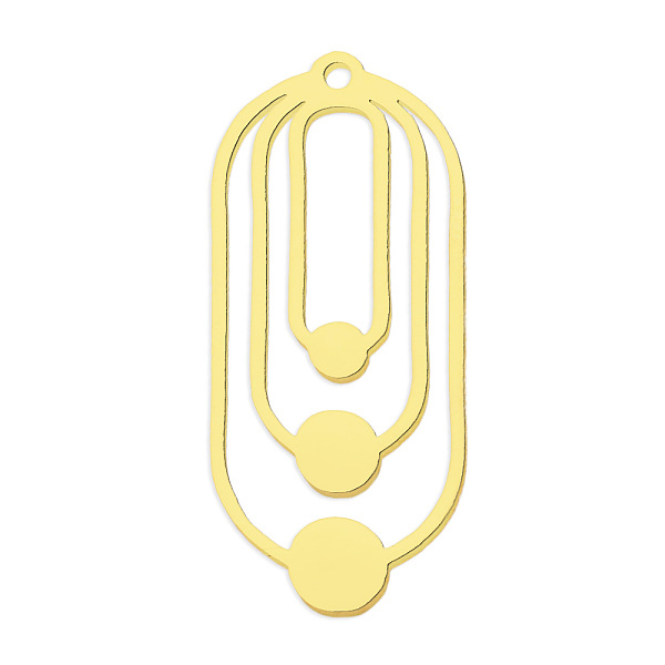

PandaHall 201 Stainless Steel Pendants, Laser Cut, Vacuum Plating, Oval, Golden, 31x14x1mm, Hole: 1.4mm 201 Stainless Steel Oval