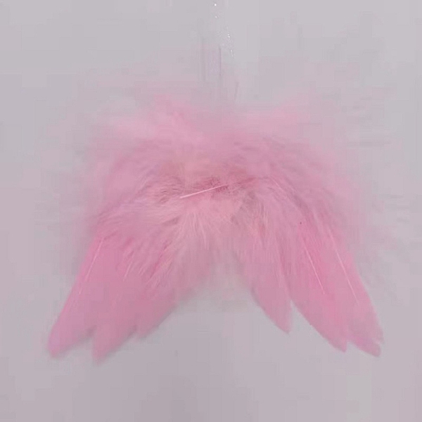 

PandaHall Mini Doll Angel Wing Feather, with Polyester Rope, for DIY Moppet Makings Kids Photography Props Decorations Accessories, Pink...