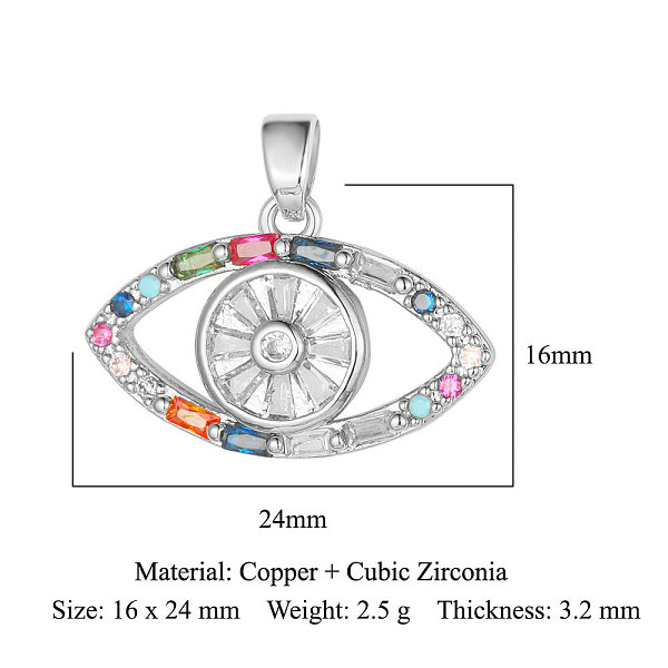 

PandaHall Brass Micro Pave Cubic Zirconia Pendants, Horse Eye Charms, Platinum, 24x16x3.2mm Brass+Cubic Zirconia Horse Eye