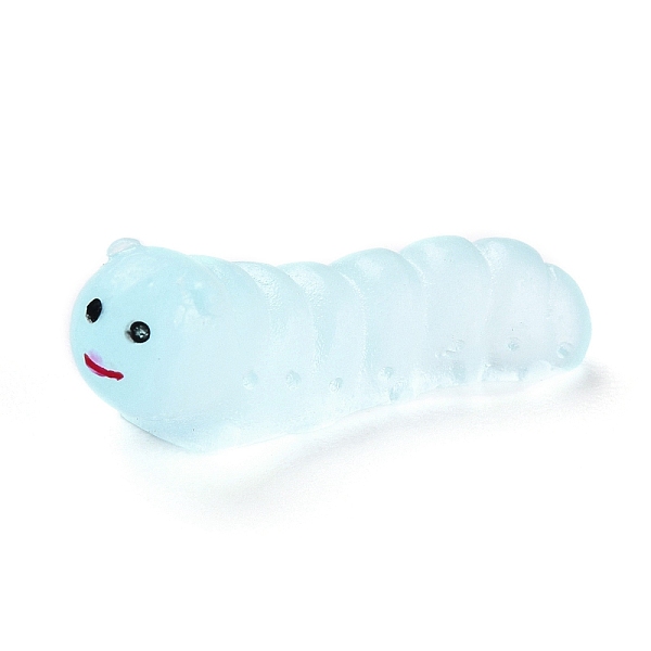 

PandaHall Luminous Resin Worm Ornament, Glow in The Dark, Micro Landscape Garden Decoration, Sky Blue, 8x23x7mm Resin Others