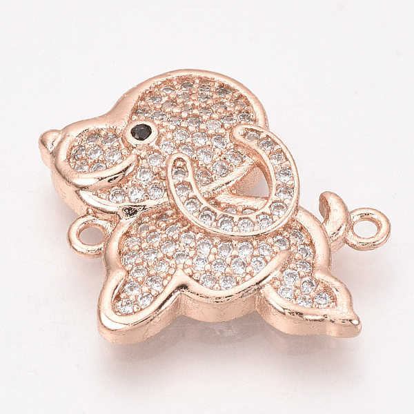 

PandaHall Brass Micro Pave Cubic Zirconia Puppy Links connectors, Poodle Dog Findings, Rose Gold, 22x20x4mm, Hole: 1mm Brass+Cubic Zirconia..., Clear