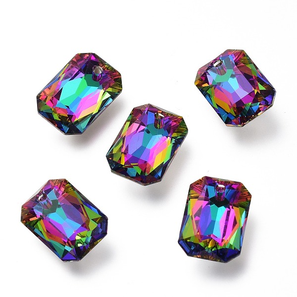 

PandaHall Glass Rhinestone Pendants, Back Plated, Faceted, Octagon Rectangle, Volcano, 16x11x5.5mm, Hole: 1.6mm Rhinestone Rectangle..., Multicolor