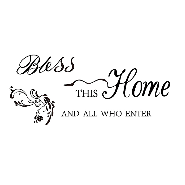 

PandaHall SUPERDANT 1 Sheet Bless This Home Quotes Wall Stickers Vinyl Wall Decor Stickers DIY Saying Wall Art Decal Sticker Home Decoration..., Black