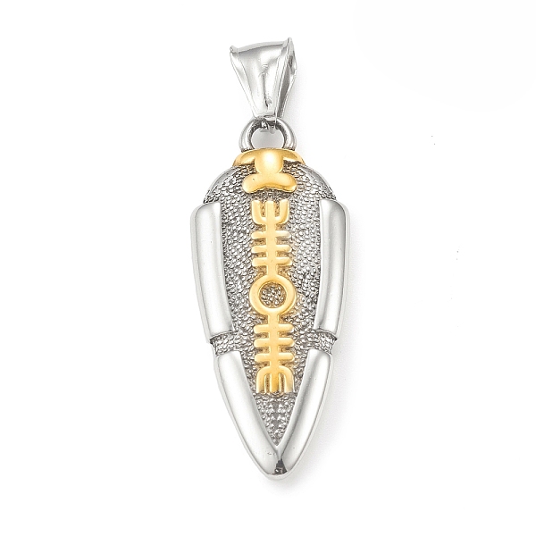 

PandaHall Ion Plating(IP) 304 Stainless Steel Pendants, Spear of Odin Valknut Gungnir Charm, Antique Silver & Golden, 41x16.5x4mm, Hole...