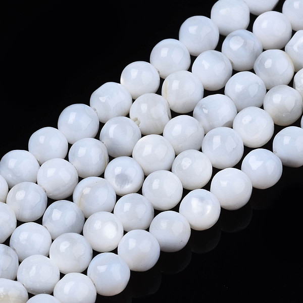 

PandaHall Natural Freshwater Shell Beads Strands, Round, White, 4mm, Hole: 0.8mm, about 97~99pcs/strand, 14.88 inch~15.16 inch(37.8~38.5cm)...