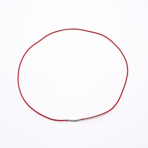 

PandaHall Polyester Waxed Cords Necklace Making, with 304 Stainless Steel Bayonet Clasps, Stainless Steel Color, Red, 66x0.2cm 304 Stainless...