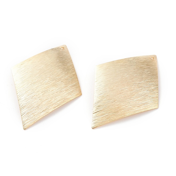 

PandaHall Brass Big Pendants, Twist Rhombus, Real 24K Gold Plated, 45x29x2mm, Hole: 1.4mm Brass Rhombus