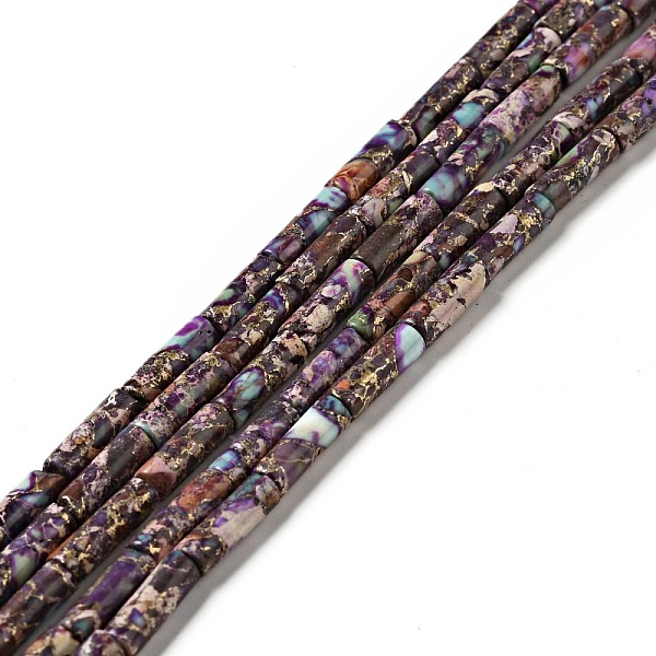 

PandaHall Natural Imperial Jasper Beads Strands, Dyed, Column, Purple, 13.5~14x4mm, Hole: 1.4mm, about 29pcs/strand, 15.63''(39.7cm)...