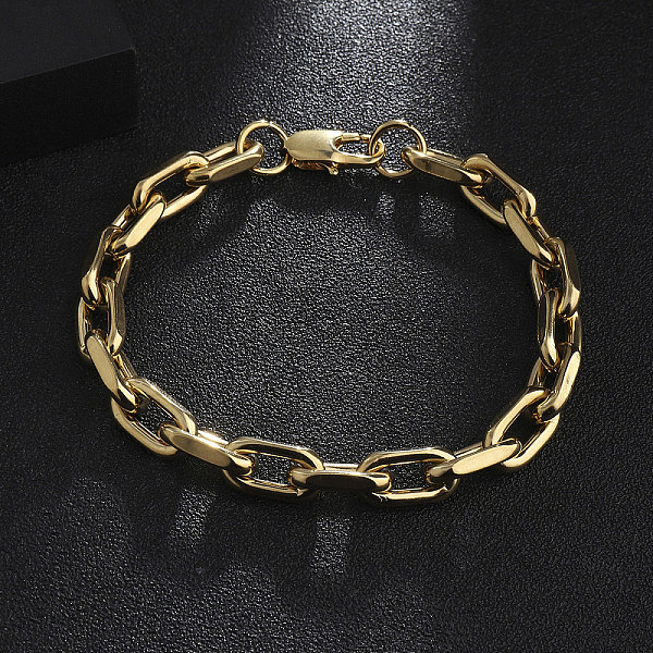 201 Edelstahl Oval Gliederkette Armbänder Für Männer