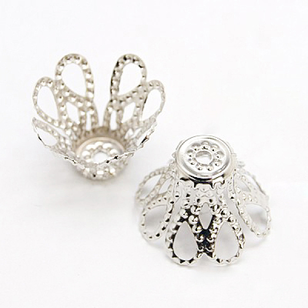 

PandaHall Iron Bead Caps, Platinum, 8x6mm, Hole: 1.5mm Iron