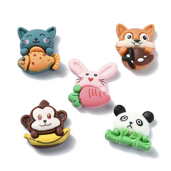 

PandaHall Animal Theme Opaque Resin Decoden Cabochons, Cat Shape with Fish/Rabbit with Carrot/Panda with Bamboo, Mixed Shapes, Mixed Color..., Multicolor