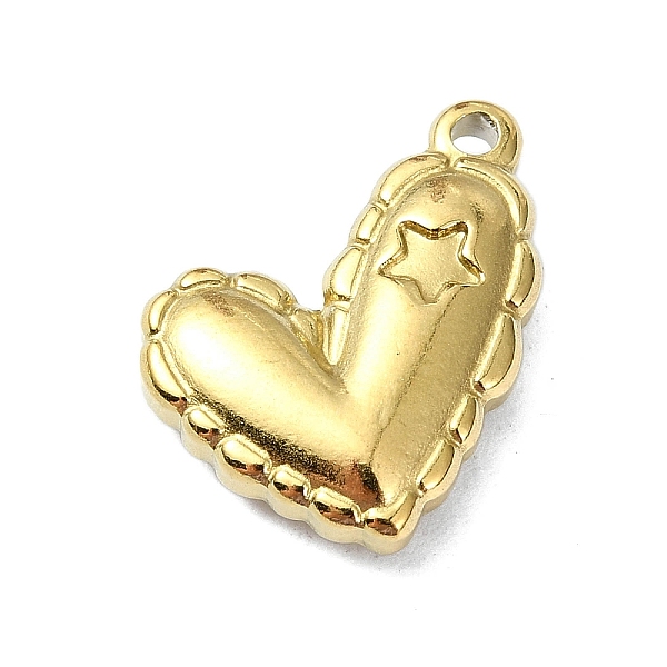 

PandaHall Ion Plating(IP) 304 Stainless Steel Pendants, Heart with Star Charm, Real 18K Gold Plated, 13.5x15x4mm, Hole: 1.5mm 304 Stainless...