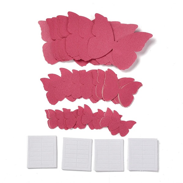 

PandaHall 3D Plastic Wall Stickers, with Adhesive Tape, for Home Living Room Bedroom Wall Decorations, Butterfly, Cerise, 23~55x30~70x0.2mm..., Red