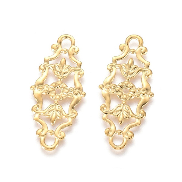

PandaHall 201 Stainless Steel Links, Flower, Golden, 27x12x0.7mm, Hole: 2mm 201 Stainless Steel Leaf