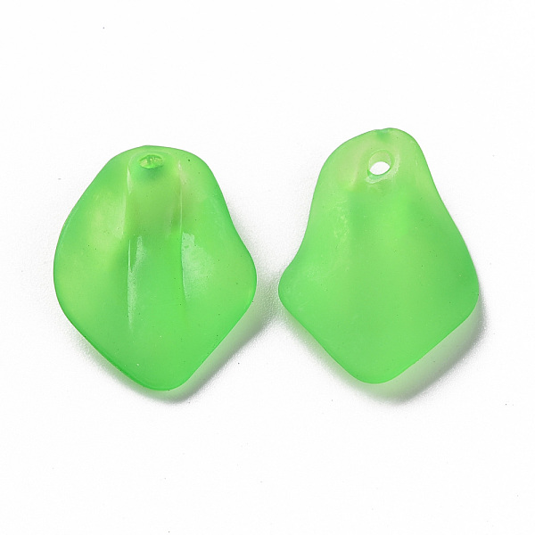 

PandaHall Transparent Frosted Acrylic Pendants, Petaline, Lime Green, 24x17x4mm, Hole: 1.8mm Acrylic Petaline