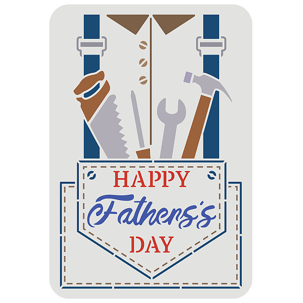 

PandaHall FINGERINSPIRE Happy Father's Day Stencils 29.7x21cm Large Envelope Greeting Card Drawing Stencils Plastic PET Spanner Hammer Tools...