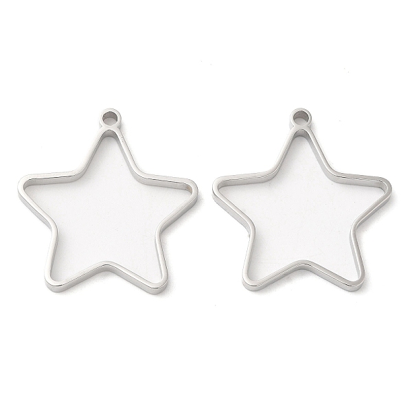 

PandaHall 304 Stainless Steel Open Back Bezel Star Pendants, For DIY UV Resin, Epoxy Resin, Pressed Flower Jewelry, Stainless Steel Color...