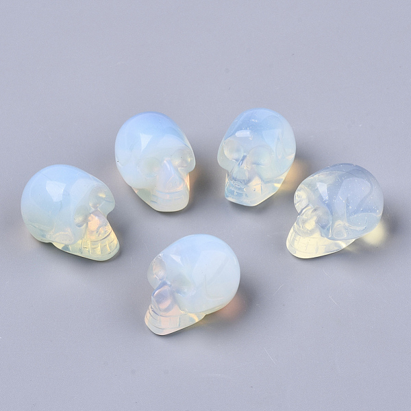 

PandaHall Halloween Opalite Beads, No Hole/Undrilled, Skull, 18~20x16.5~18x24~25mm Opalite Skull