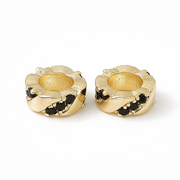

PandaHall Cubic Zirconia Beads, with Brass Findings, Column, Real 18K Gold Plated, 7x2.5mm, Hole: 4mm Brass+Cubic Zirconia Column