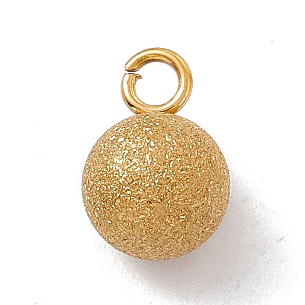 

PandaHall 304 Stainless Steel Pendants, Textured, Round Charm, Golden, 9x6mm, Hole: 1.6mm 304 Stainless Steel Round