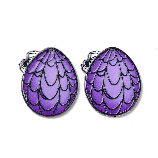 

PandaHall Printed Acrylic Pendants, Easter Theme, Egg Pattern, 35x30x2.5mm, Hole: 1.8mm Acrylic Egg