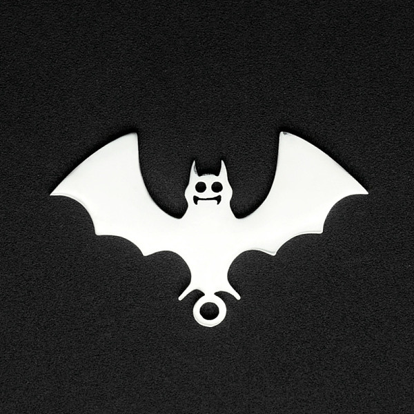

PandaHall Halloween 201 Stainless Steel Pendants, Laser Cut, Bat, Stainless Steel Color, 17x27.5x1mm, Hole: 1.6mm 201 Stainless Steel Bat