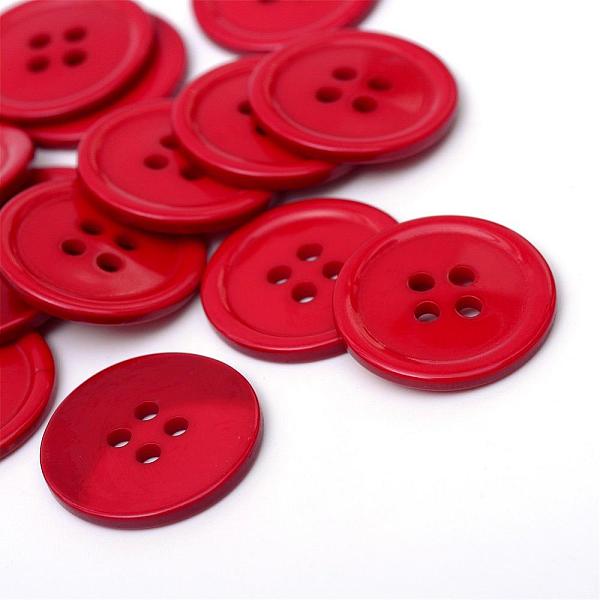 

PandaHall 4-Hole Plastic Buttons, Flat Round, FireBrick, 22x2mm, Hole: 2mm Plastic Flat Round Red
