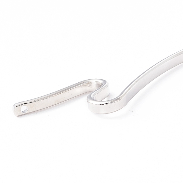 

PandaHall Brass Hair Sticks, Twist, S Shape, Updo Hair Pins Clips, Platinum, 145x3x1.5mm, Hole: 1.6mm Brass