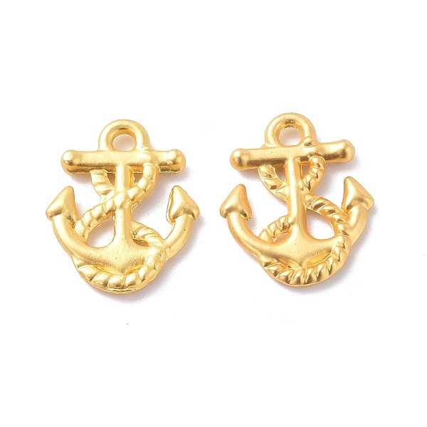 

PandaHall Rack Plating Alloy Pendants, Cadmium Free & Lead Free & Nickle Free, Anchor Charm, Matte Gold Color, 17.5x14x2mm, Hole: 1.8mm...