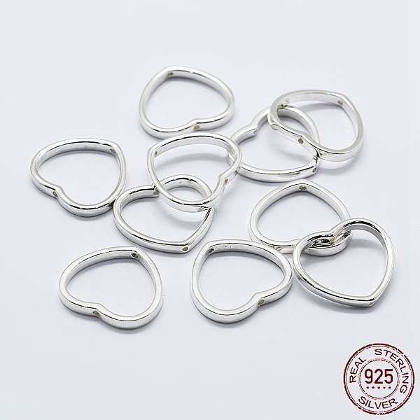 

PandaHall 925 Sterling Silver Bead Frames, Heart, Silver, 14x16x2mm, Hole: 0.8mm, Inner: 11x13mm Sterling Silver Heart Silver