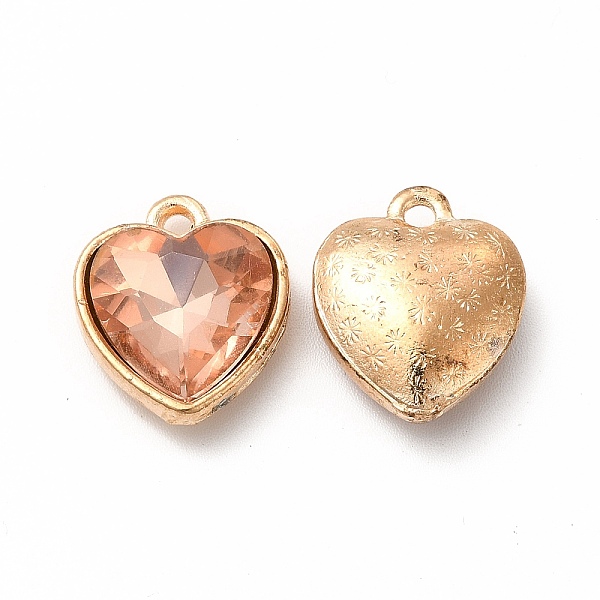 

PandaHall Faceted Glass Rhinestone Pendants, with Golden Tone Zinc Alloy Findings, Heart Charms, Sandy Brown, 16.5x14x6.5mm, Hole: 1.6mm...
