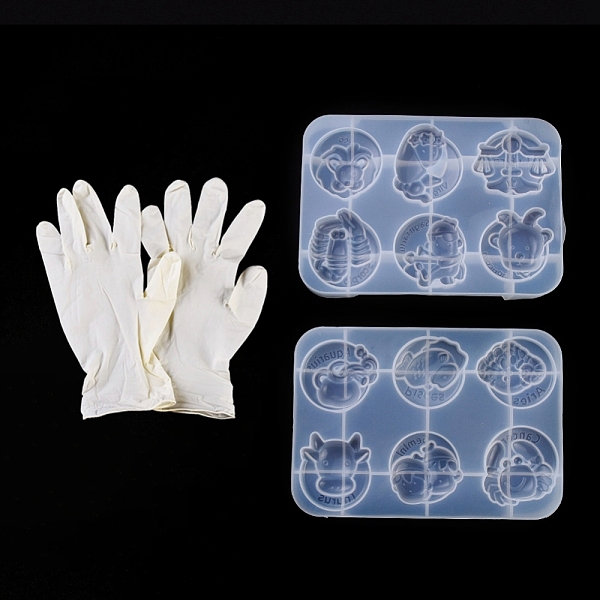 

PandaHall DIY Silicone Molds, Resin Casting Molds, For UV Resin, Epoxy Resin Jewelry Making, with Disposable Rubber Gloves, Constellation..., White