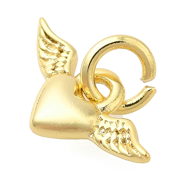 Heart With Wing Rack Plating Brass Pendants Charms